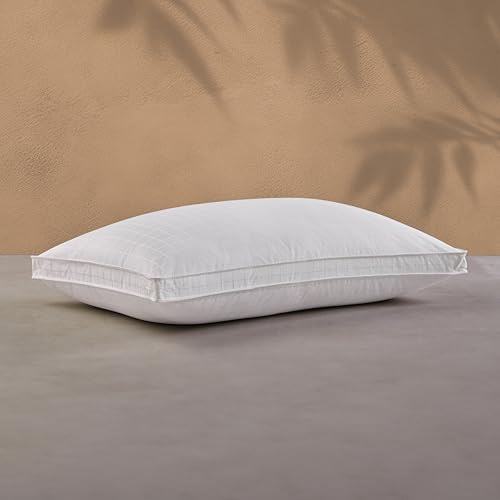 Sobel Westex: Sobella Supremo Side and Stomach Sleeper Pillow | Hotel and Resort Quality, 300 Thread Count 100% Cotton Casing | Gel Fiber Fill, Gentle Support, Downlike Feel, Plush (Queen Size)