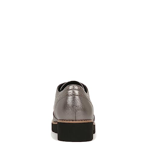 Vionic Womens Charm Alfina Comfort Lace Up Loafers- Supportive Walking Shoes for Heel Pain, Plantar Fasciitis with Orthotic Insole Arch Support Pewter Metallic Leather 6 Medium