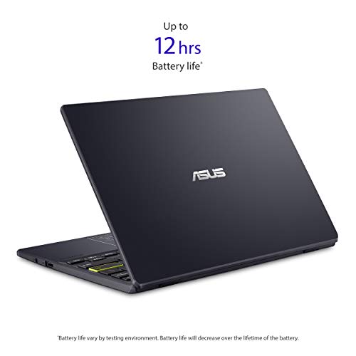 ASUS Notebook E210 11.6” Ultra Thin, Intel Celeron N4020 Processor, 4GB RAM, 64GB eMMC Storage, Windows 10 Home in S Mode with One Year of Office 365 Personal, E210MA-DB02,Star Black