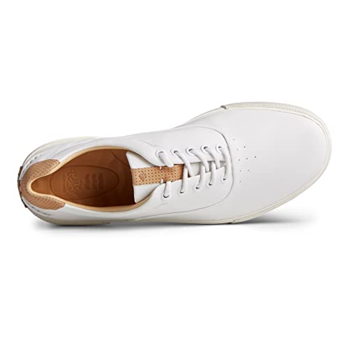 Sperry mens Gold Striper Plushwave Cvo Sneaker, White, 7 US