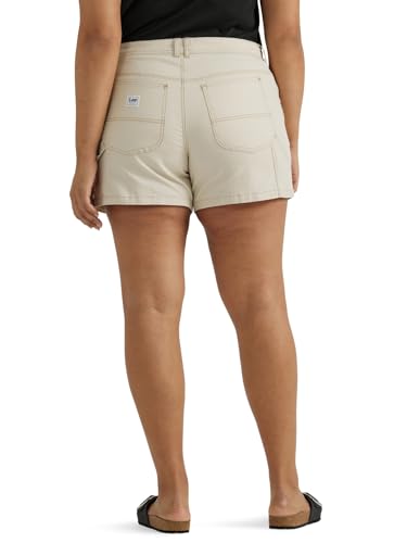 Lee Women's Plus Size Legendary Carpenter Short, Greige