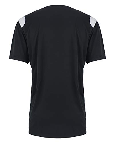 LeeHanTon Black T Shirt Men Summer Short Sleeve Round Neck Comfort Soft Tennis Shirts Black Medium