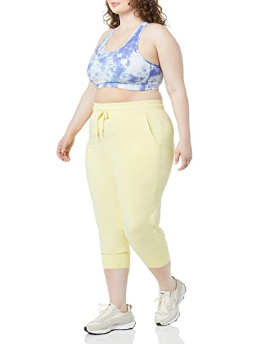 Amazon Essentials Women's Brushed Tech Stretch Crop Jogger Pant (Available in Plus Size), Grey Space Dye, X-Small