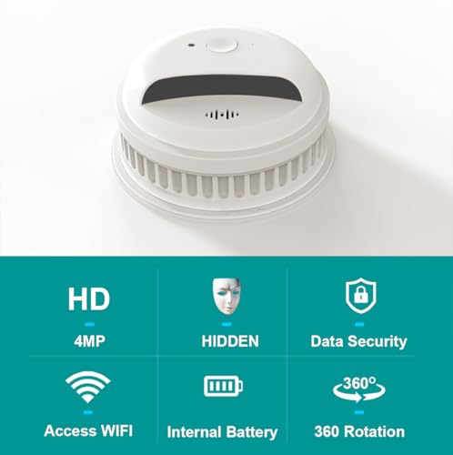 CAMDUCK Wireless Spy Camera|Hidden Camera Smoke Detector|4MP HD Nanny Cam| WiFi Hidden Camera|Spy Camera Hidden Camera|Secret Camera|Hidden Security Camera|Indoor Camera for Home Office