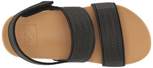 Reef Kids Girls Sandals, Little Water Vista, Black/Tan, 12