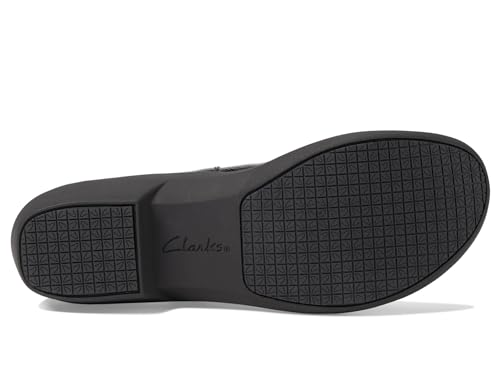 Clarks Women's Talene Ave Loafer, Black Crinkle Patent Synthetic, 8.5