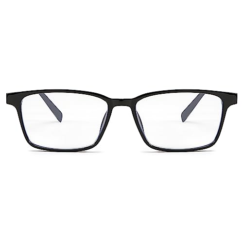 FEISEDY Lightweight TR90 Flexible Titanium B Rectangle Reading Glasses Anti-Blue Light Eyeglass B0018 Black 1.0x