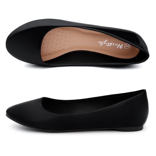 Herstyle Ever Memory Women's Ballet Flats Dressy Flat Shoes Almond Toe Ballerina Comfortable Slip-On Casual Flats for Daily Wear Work Office and Party, 3019White, Size 11.0