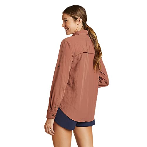 Eddie Bauer Women's Guide UPF Long-Sleeve Shirt, Cocoa, Small