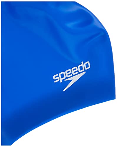 Speedo Unisex-Adult Swim Cap Silicone Long Hair Blue, One Size