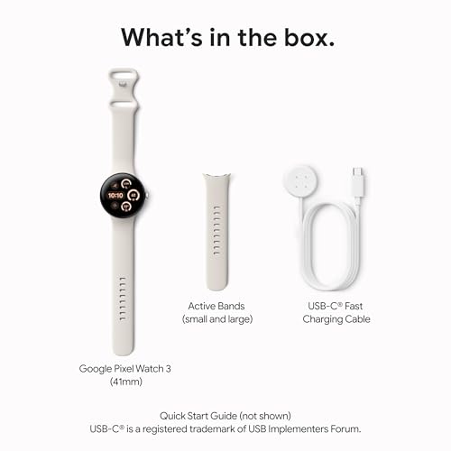 Google Pixel Watch 3 (41mm) Latest Model - Android Smartwatch with Heart Rate Tracking, Advanced Running from Fitbit, Fitness Insights, 24-Hour Battery - Matte Black Aluminum Case - Obsidian Band WiFi