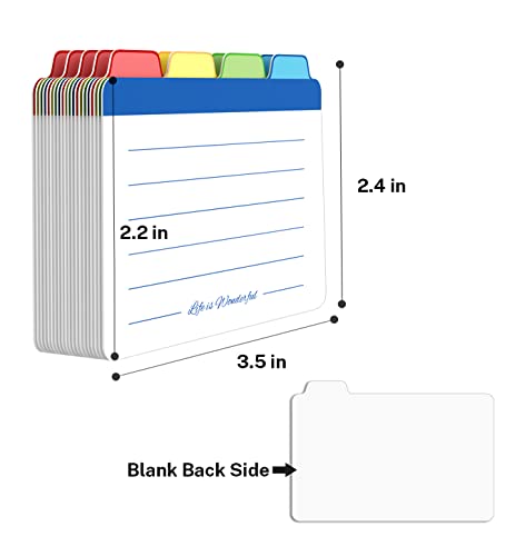 Neando Business Cards Dividers 2x3.5 inches, The Blank Name Cards Guide, 1/4 Cut Tabbed Note Cards, 400gsm Paper, Assorted Colors, 20 Counts