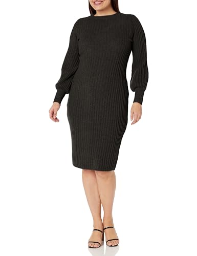 AVENUE Women's Plus Size Dress Sasha Rib, Black