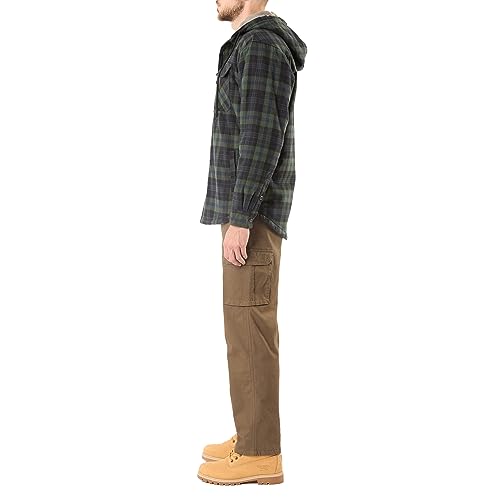 Smith's Workwear Men's Sherpa-Lined Hooded Flannel Shirt-Jacket, Blackwatch-463