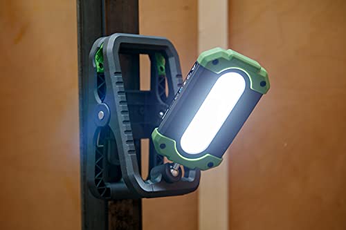 PowerSmith PWLR010CM Rechargeable LED Clamp Light 4.0Ah, 1000 Lumens, Gray