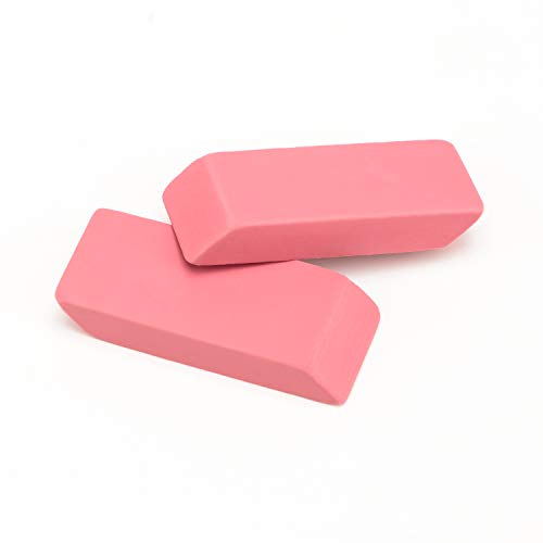 Amazon Basics Rectangular Eraser, 24 Count, Pink