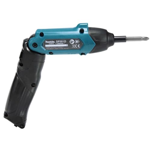 Makita DF001DW 3.6V Lithium-Ion 1/4" Hex Screwdriver Kit, Teal, 3.6V