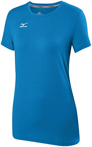 Mizuno Women's Volleyball 2.0 Attack Tee Shirt Diva Blue, Womens XX-Small