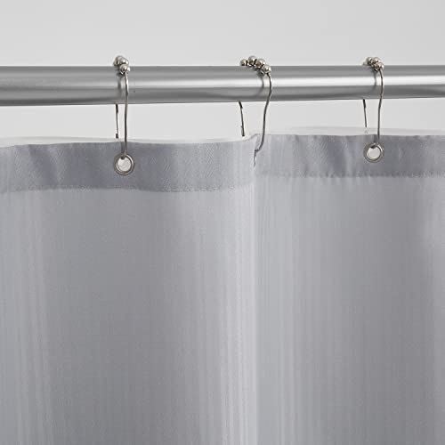 Clorox Treated Polyester Fabric Shower Curtain 70"x72" Light Grey with Weighted Magnetic Hem, Machine Washable