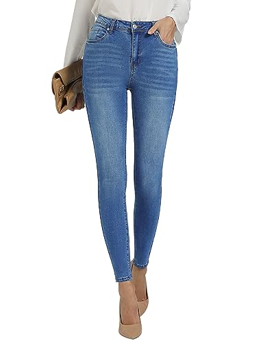 GRAPENT Skinny Jeans for Women High Waist Stretchy Classic High Rise Slimming Jeggings 2025 Winter Denim Trousers Pants for Spring Summer and Fall Vintage Stargaze Blue Small Size 4 Size 6