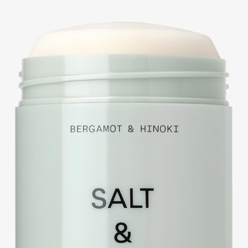 SALT & STONE Natural Deodorant - Bergamot & Hinoki | Extra Strength Natural Deodorant for Women & Men | Aluminum Free with Seaweed Extracts, Shea Butter & Probiotics | Free From Parabens & Sulfates