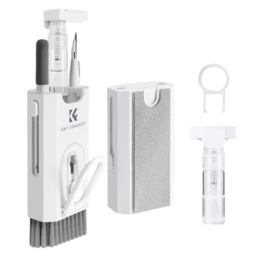 K&F Concept 8-in-1 Airpods Electronic Cleaning Kit Keyboard Laptop Cleaner, Multifunctional Cleaning Tool for iPhone AirPods MacBook iPad iwatch,Camera PC Monitor Earbud Tablet,with 5ml Cleaners