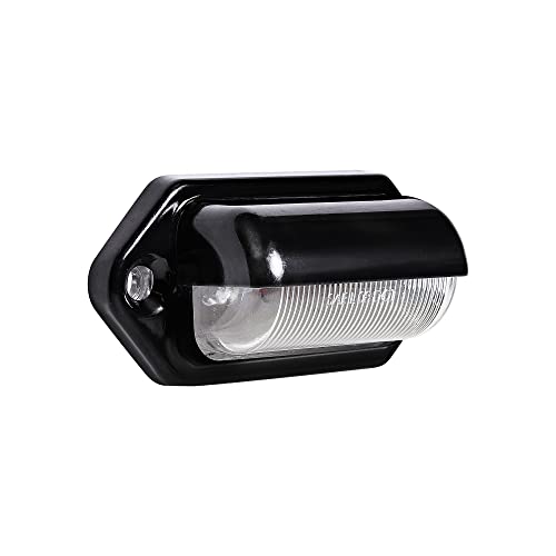 TRUE MODS 1pc Trailer LED License Plate Light [DOT FMVSS 108] [SAE L] [Black-Finish] [Surface Mount] [Waterproof] [12V DC] Courtesy Step License Plate Tag Lights for UTV ATV Trailer Truck RV Boat