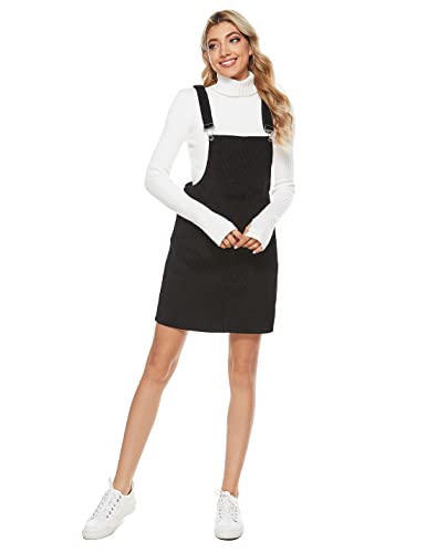 Tanming Women's Corduroy A Line Cute Jumper Pinafore Bib Overall Mini Dress Skirt (ArmyGreen-XS)