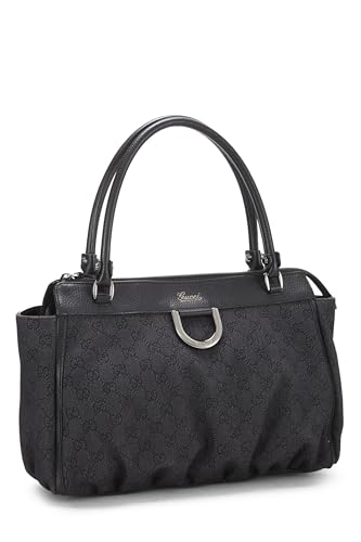 Gucci, Pre-Loved Black Original GG Denim Abbey Zip Tote, Black