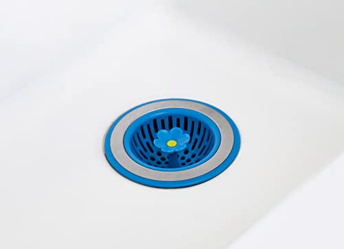 Joie Bloom Kitchen Sink Strainer Basket, Fits All Standard Sinks, Stainless Steel, Cute Garbage Disposal Drain Cover, 4.5-Inch, Flower, Colors May Vary