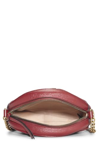 Gucci, Pre-Loved Red Leather GG Marmont Round Shoulder Bag Mini, Red