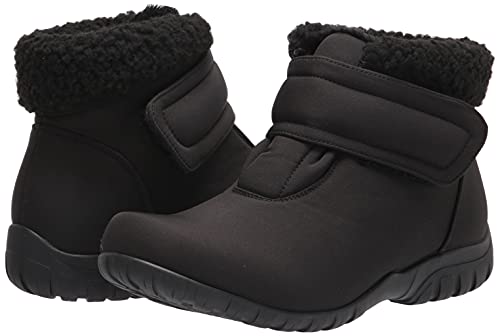 Propét Women's Dani Strap Water Repellent Boots, Black, 7 Wide US