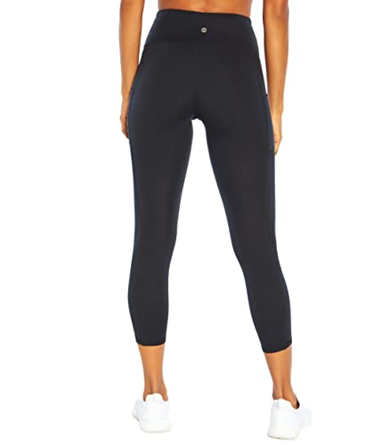 Balance Collection Womens Standard Crescent Tummy Control Pocket Legging, Black Small