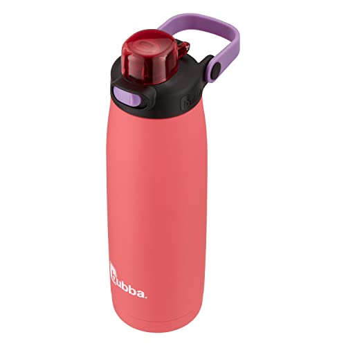 bubba Radiant Stainless Steel Rubberized Water Bottle with Straw, 24 Oz, Electric Berry