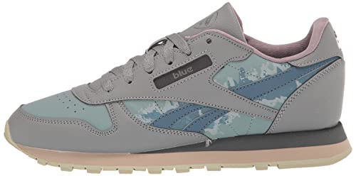 Reebok Kids Classic Leather Sneaker, Jurassic World/Grey/Teal Fog/Brave Blue, 4 US Unisex Toddler