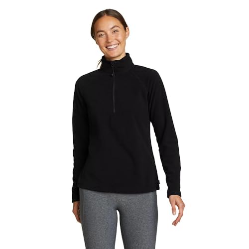 Eddie Bauer Women's Quest Fleece 1/4-Zip - Solid, Charcoal Htr, 3X, Plus