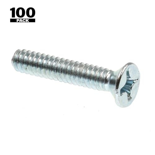 Prime-Line 9000550 Machine Screws, Flat Head, Phillips Drive, #6-32 X 3/4 In., Zinc Plate (100 Pack)