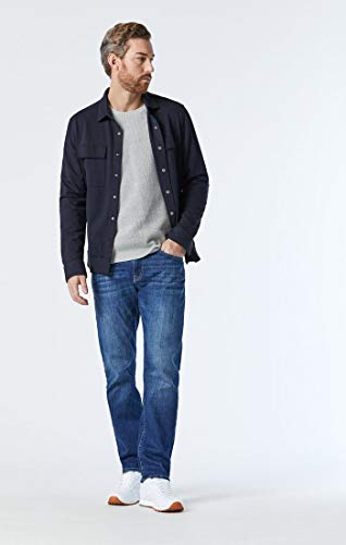 Mavi - Mens Zach Straight Jeans, Color Dark Supermove, Size: 33W x 30L