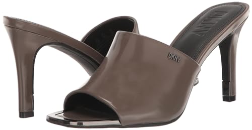 DKNY Women's Everyday Stiletto Bronx-Sandal Mule Heeled, Mushroom, 11