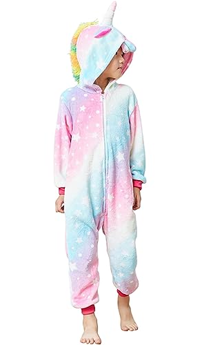 HQFURS Kids Unisex Unicorn Costume Animal Onesie Pajamas Halloween Christmas Gifts 4t