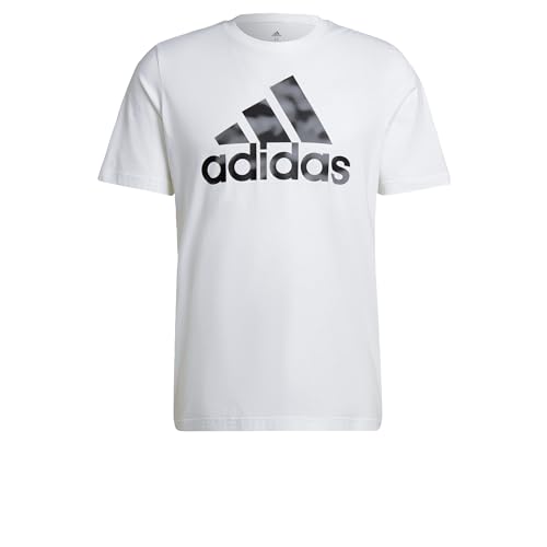 adidas mens Essentials Camouflage Printed Tee T Shirt Short Sleeve , White, X-Small US