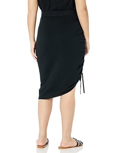 The Drop Women's Amanda Textured Side Ruched Mide Sweater Skirt, Mango, 5X, Plus Size