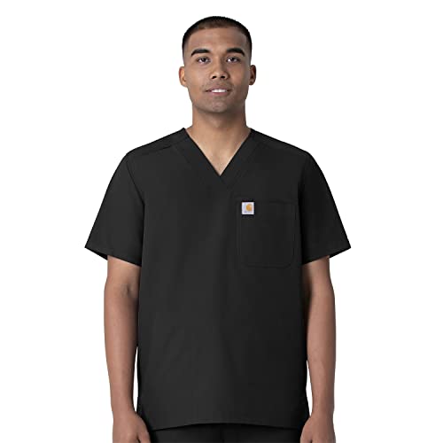 Carhartt Men's Force V-Neck Shirttail Top, Black, 5XL