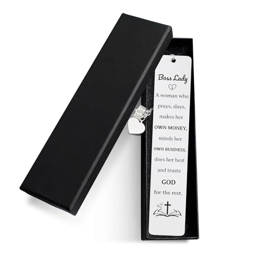 Lasimfa Funny Bookmark Gift for Women Boss Lady, Metal Book Markers Appreciation Christian Religious Gifts for Boss Lady Leader Mentor Manager Coworker, Thank You Boss Retirement Farewell Gift