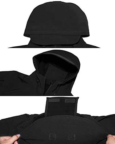 FREE SOLDIER Men's Outdoor Waterproof Soft Shell Hooded Military Tactical Jacket (GrayDigitalCamo/3XL)