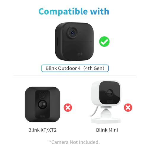 Blink Outdoor 4 Camera Mount with Outlet Mount for Blink Sync Module 2, Protective Cover & 360°Adjustable Mount for Blink Camera Wireless 4th for Outside for Blink Camera Accessories(3 Pack)