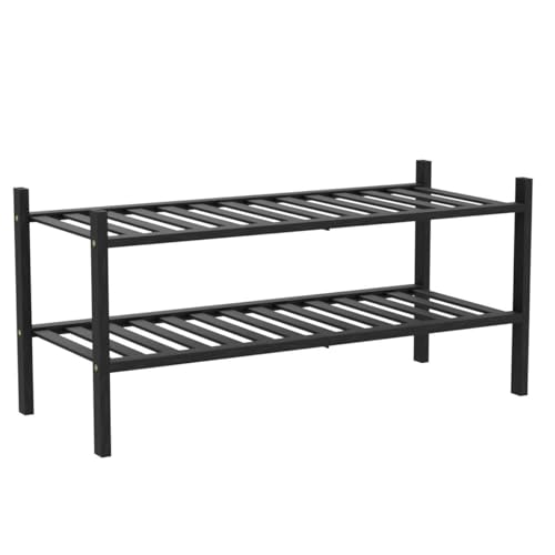 viewcare 5-Tier Bamboo Shoe Rack for Entryway, Stackable | Foldable | Natural, Shoe Organizer for Hallway Closet, Standing Shoe Racks for Indoor Outdoor