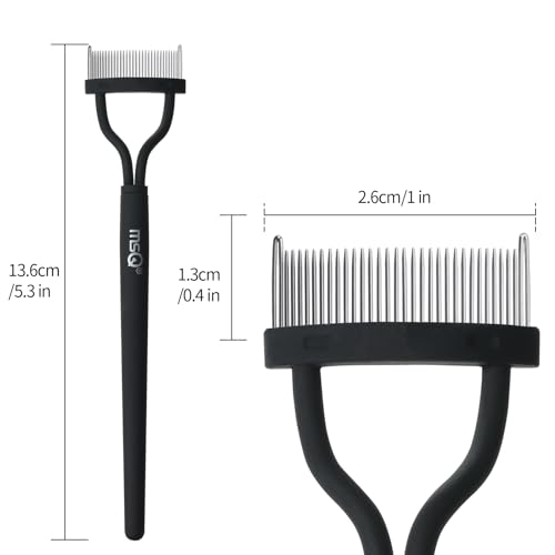 Eyelash Comb MSQ Eyelash Separator Mascara Applicator Eyelash Definer With Comb Cover Arc Designed Cosmetic Brushes Tool Black (1PCS)