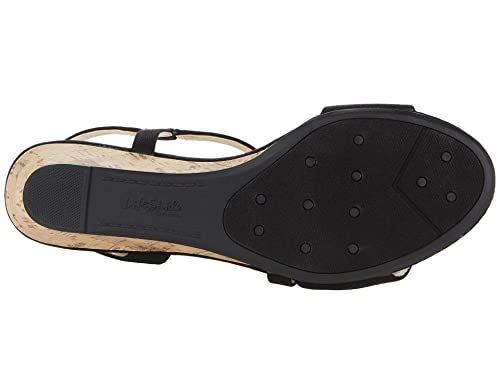 LifeStride Womens Yasmine Wedge Sandal Black Canvas 8 W