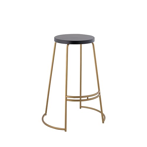 JONATHAN Y BSL1001A Hula 28.75" Modern Designer Iron Curved Backless Bar Stool for Home, Kitchen, Dining Room, Workspaces, Cafes and Resturants, Black Seat with Gold Frame